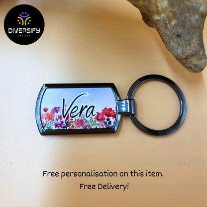 Personalised Metal Keyring. Free personalisation. Free Delivery!