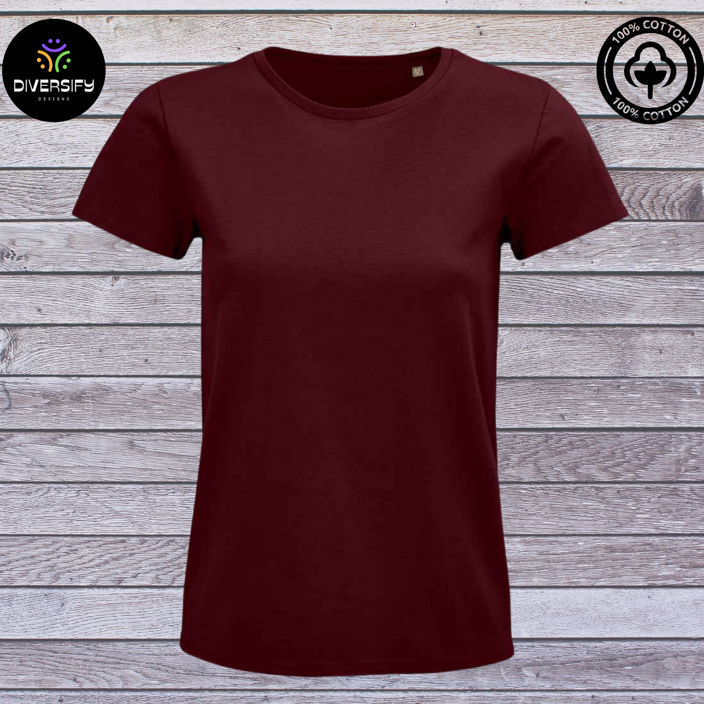 Fully personalised T-Shirt- 100% Organic Cotton. Vegan friendly. Women's fit.