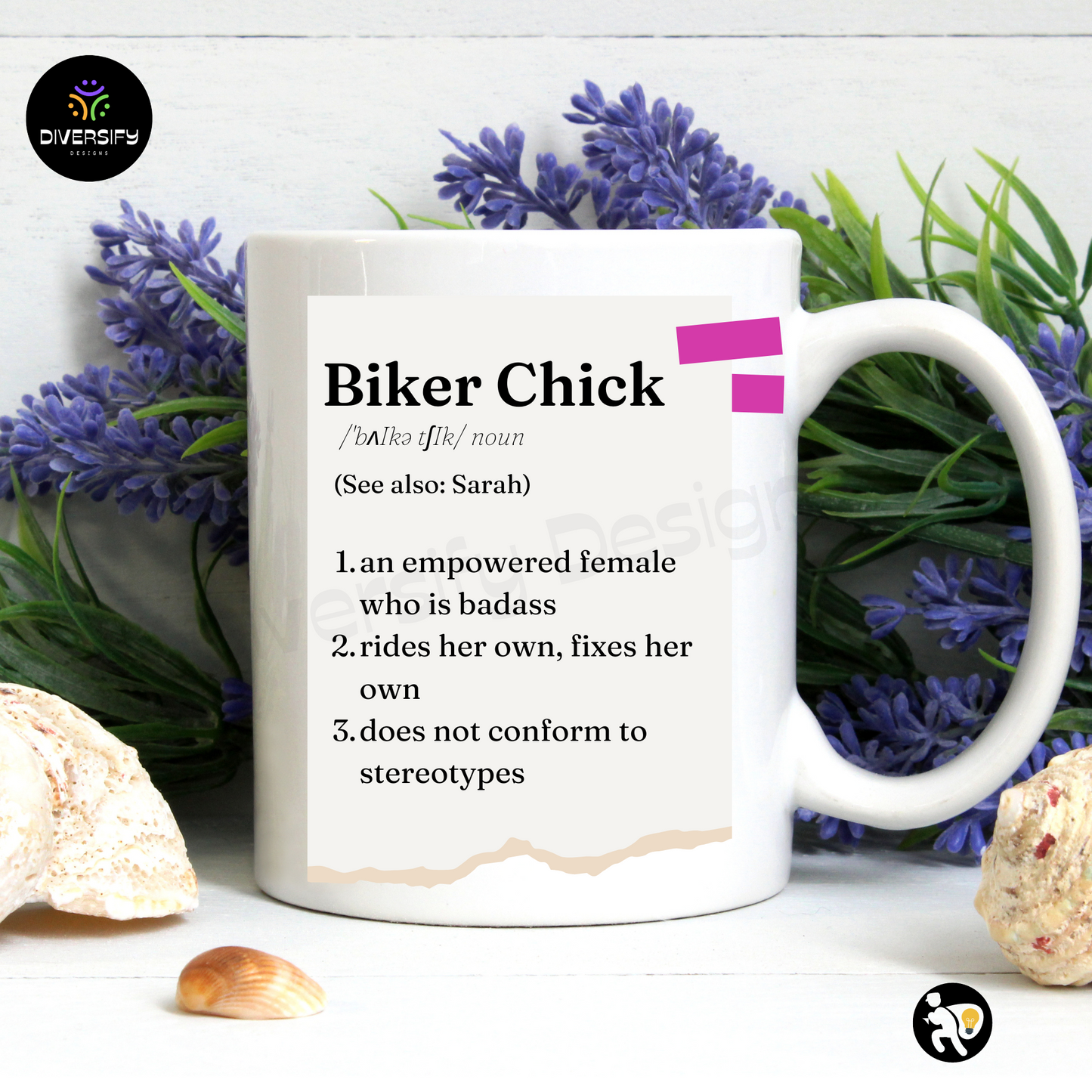 Biker Chick Mug- Personalised.