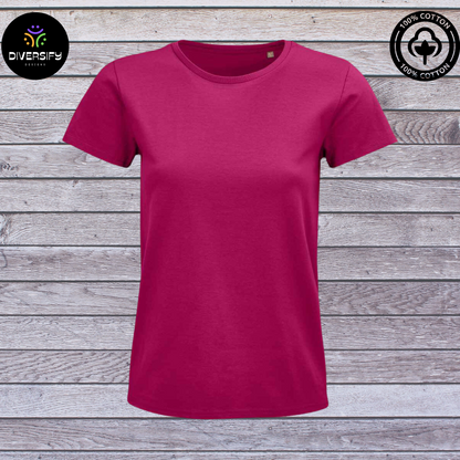 Fully personalised T-Shirt- 100% Organic Cotton. Vegan friendly. Women's fit.