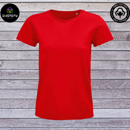 Fully personalised T-Shirt- 100% Organic Cotton. Vegan friendly. Women's fit.