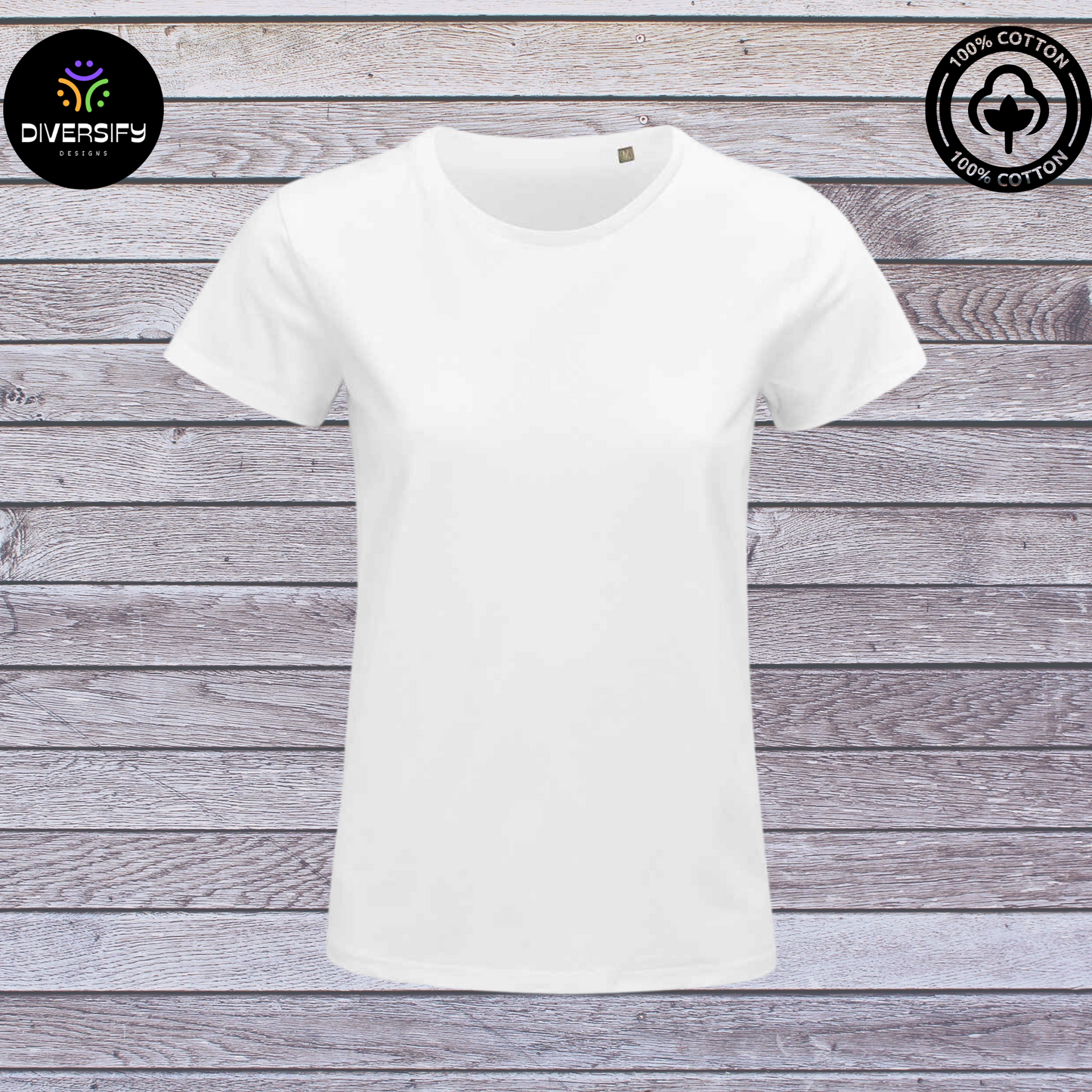 Fully personalised T-Shirt- 100% Organic Cotton. Vegan friendly. Women's fit.